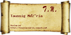 Taussig Mária névjegykártya